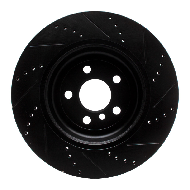 BMW 430I Brake Rotor (1) - Rear - R1 Concepts - Drilled & Slotted - Black - `17-`25